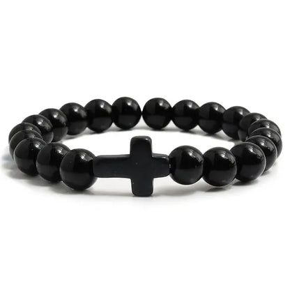 Lava Stone Cross Bracelet