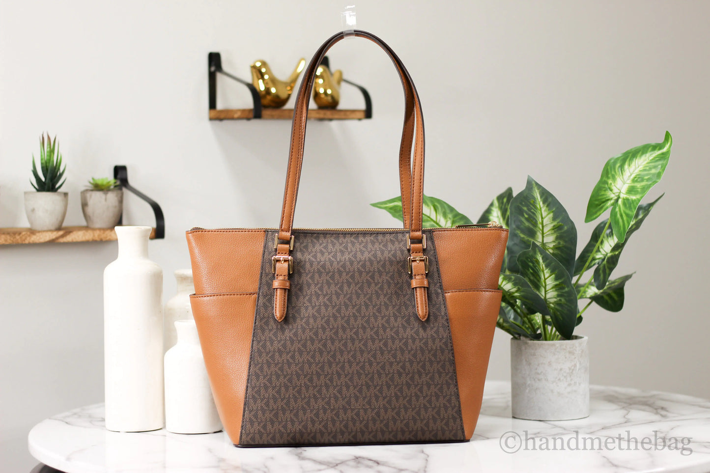 Michael Kors Charlotte Brown Tote Bag