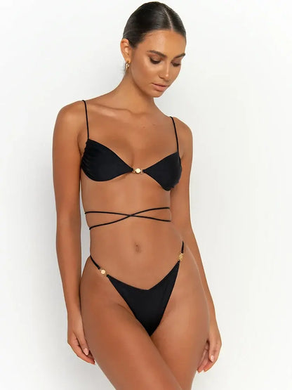 Sexy push-up bikini met microstring