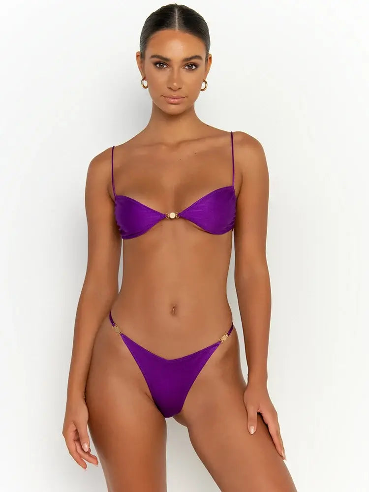 Sexy push-up bikini met microstring