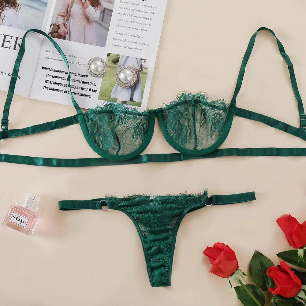 Sexy transparante lingerieset