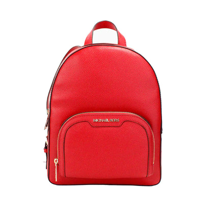 Michael Kors Jaycee Medium Red Zip Pocket Backpack