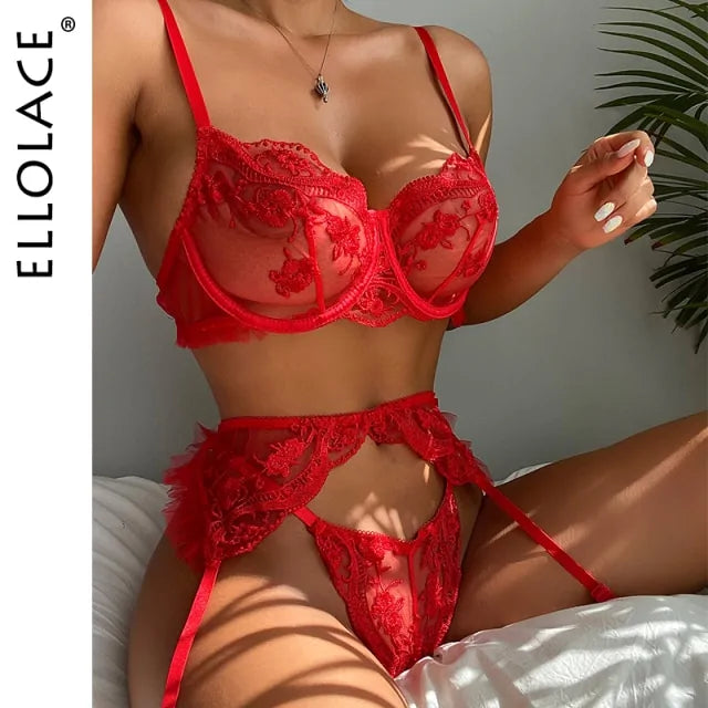 Ellolace sensuele lingerie vrouw rood kant