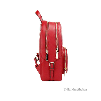 Michael Kors Jaycee Medium Red Zip Pocket Backpack