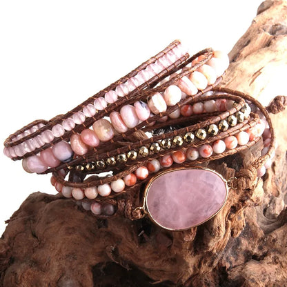 Boheemse natuurstenen bedelarmband