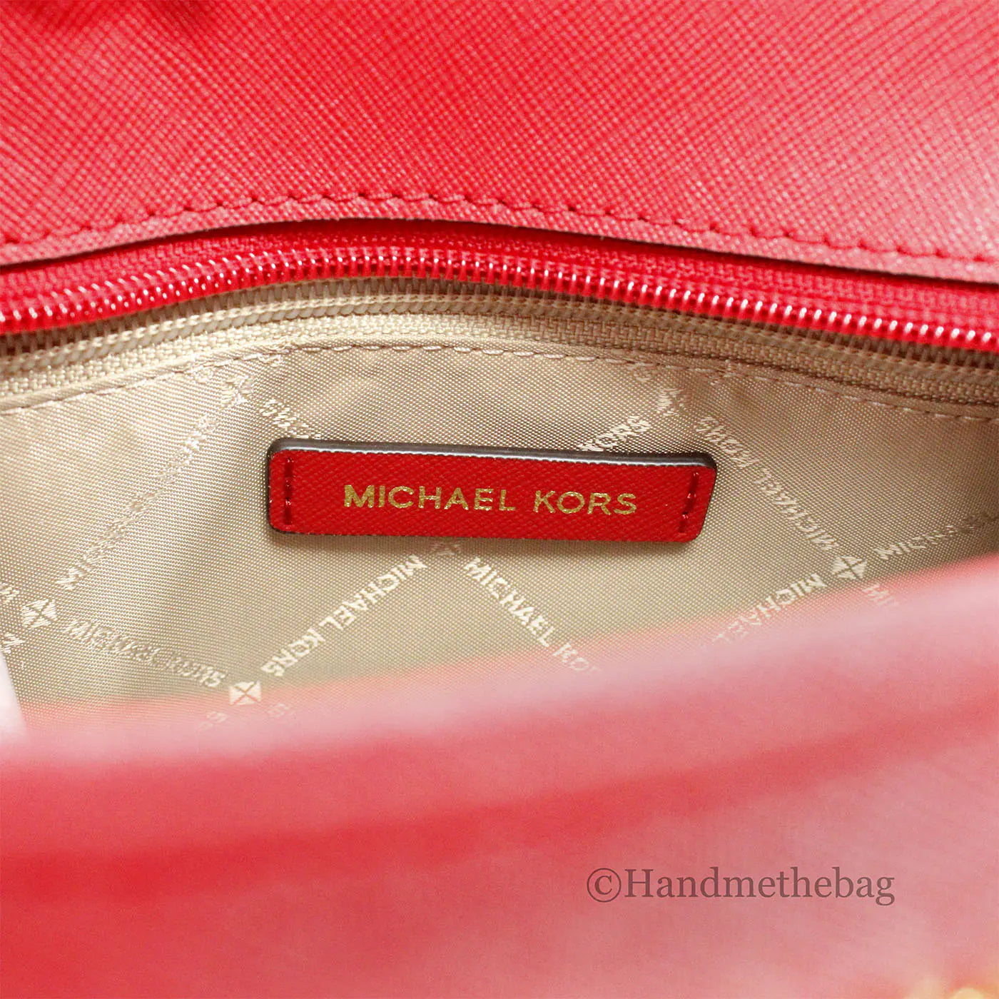 Michael Kors XS Bright Red Carryall Tote Convertible Bag