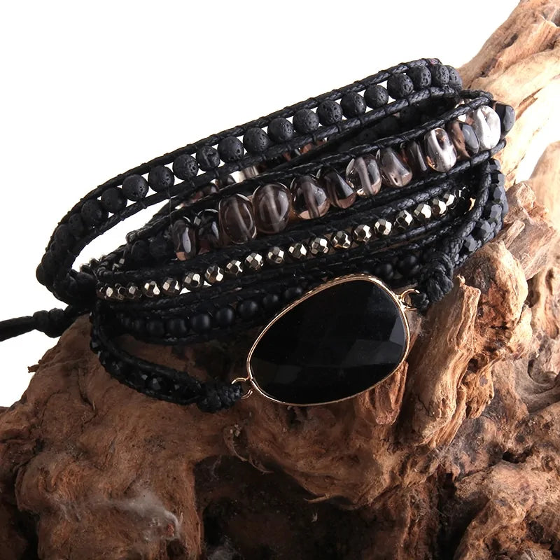 Boheemse natuurstenen bedelarmband