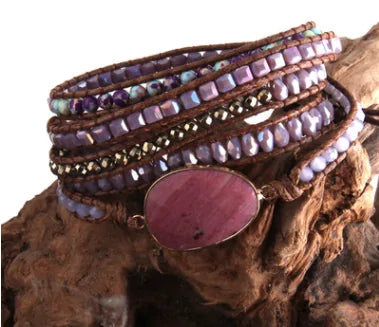 Boheemse natuurstenen bedelarmband