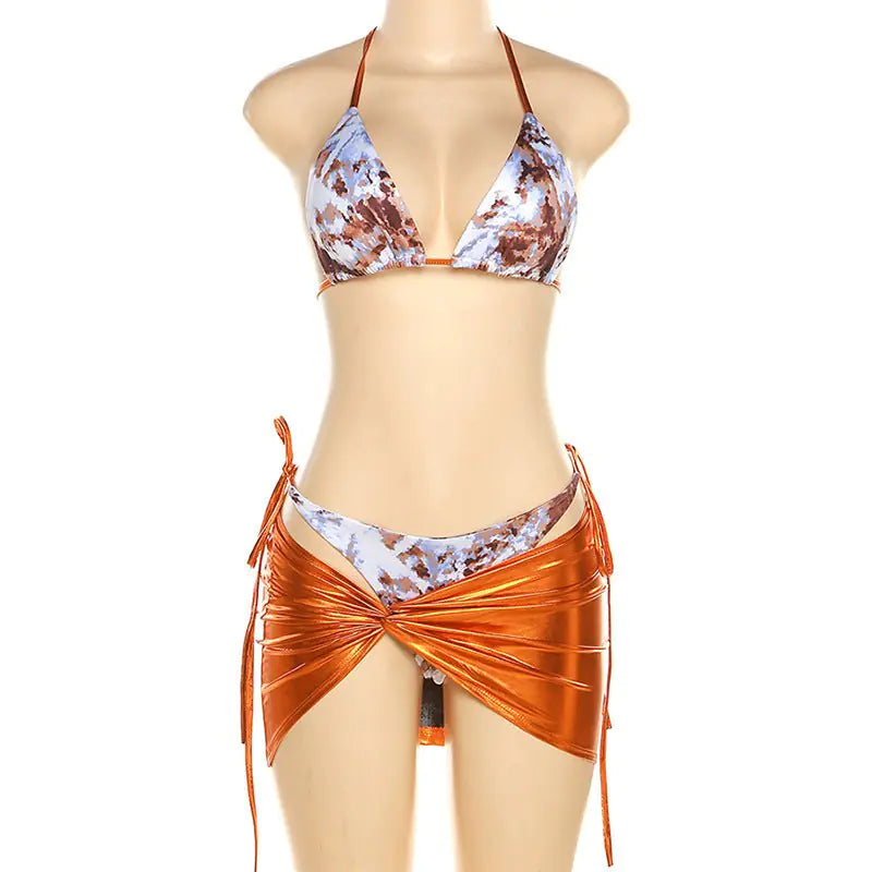 Mexicaanse Sunrise metallic bikini cover-up rokset