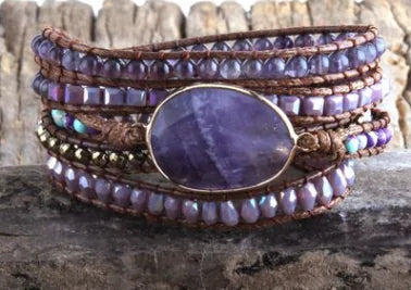 Boheemse natuurstenen bedelarmband