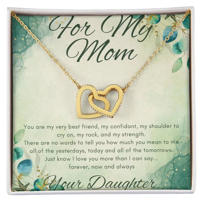 To My Mom Interlinked Heart Necklace