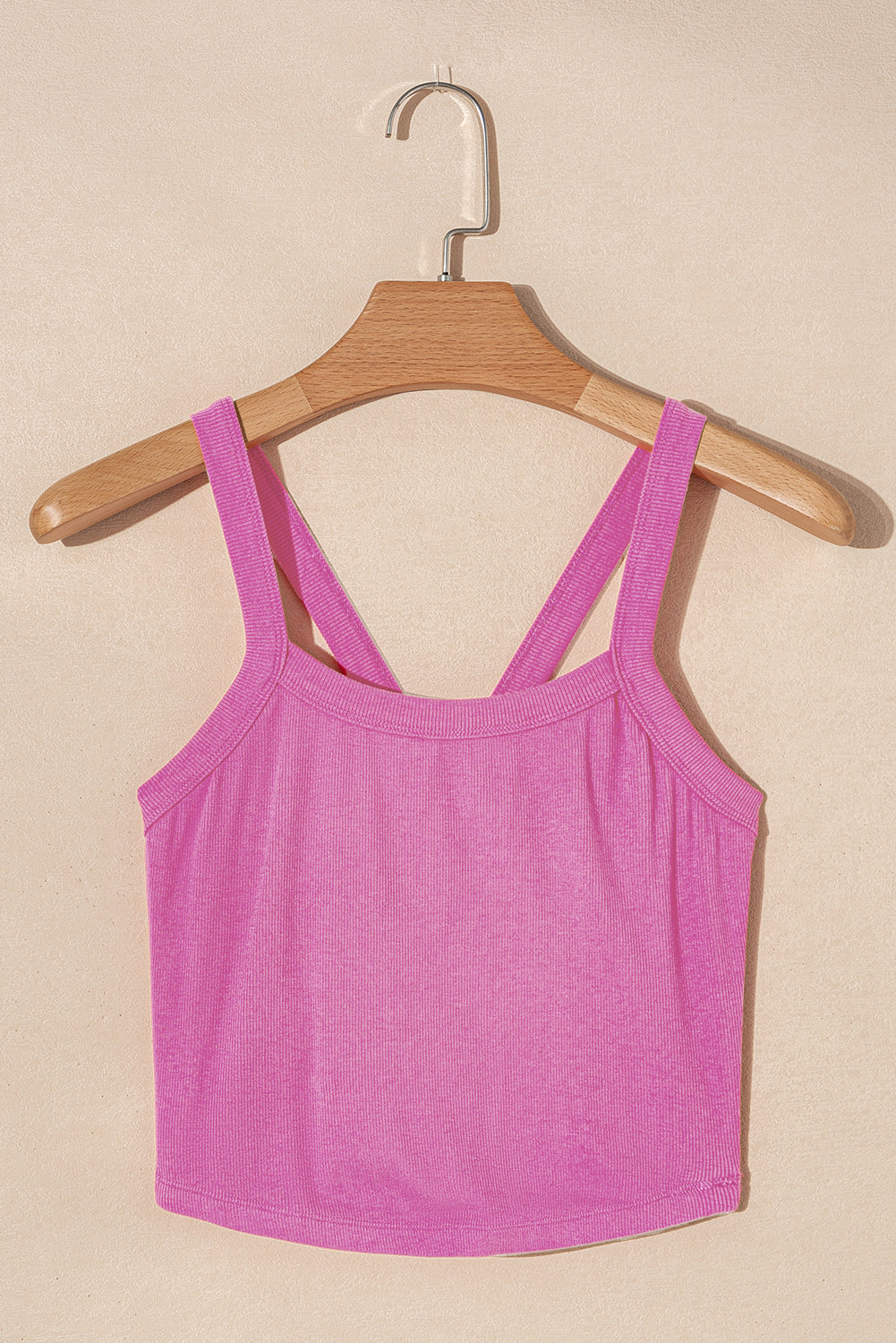 Grapefruit Orange Athletic Ribbed Cropped Cami Top