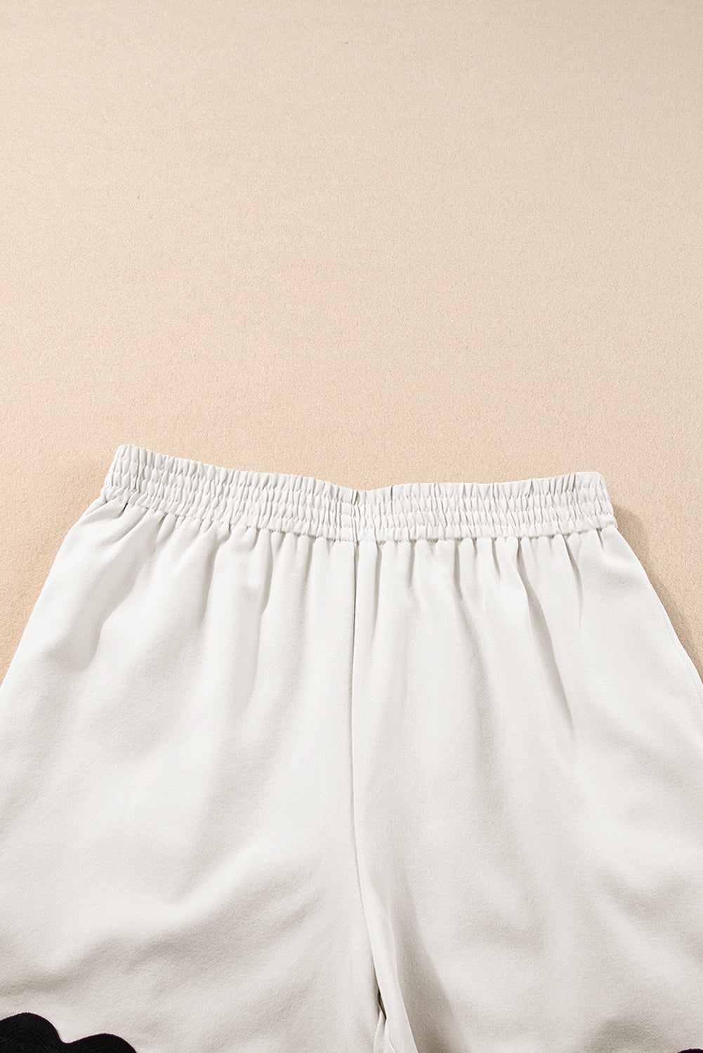 Witte Ricrac-boord tanktop elastische taille shorts set