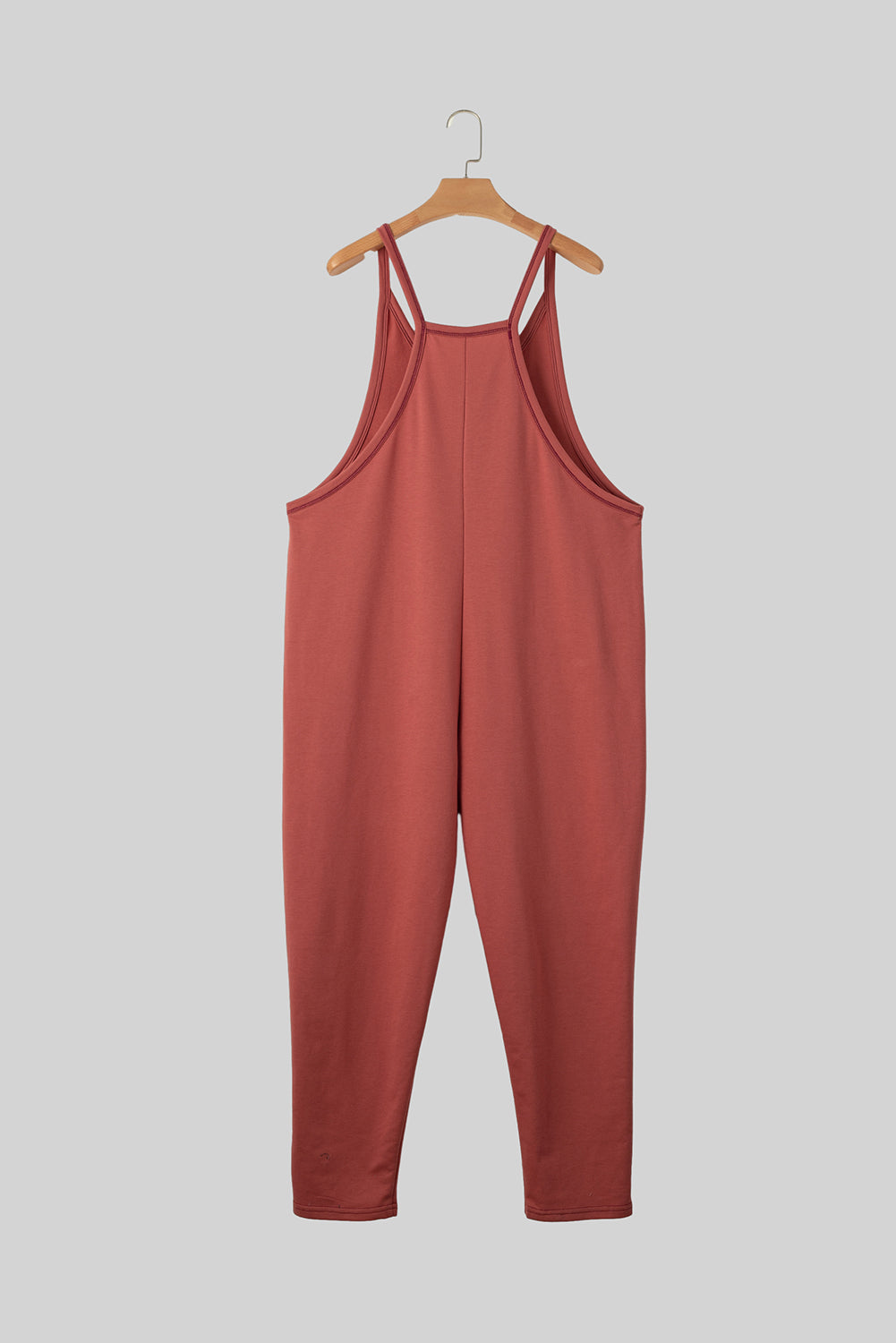 Zwarte Harembroek met zijzakken, mouwloze V-hals jumpsuit