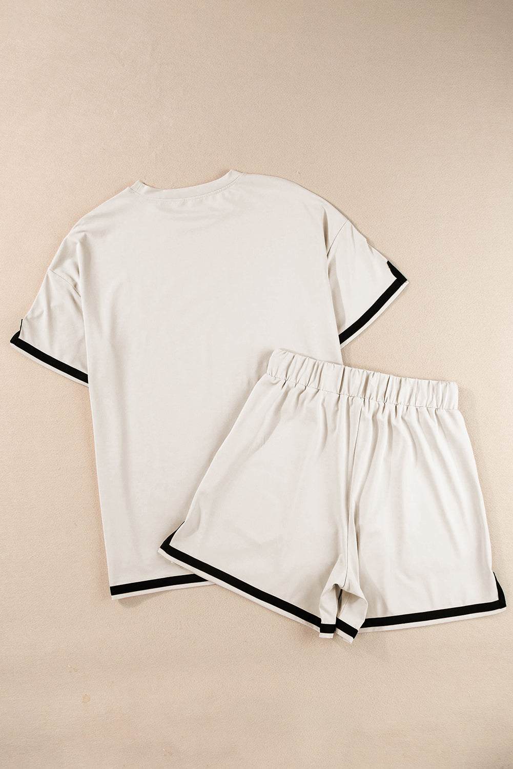 Zwarte contrasterende T-shirt en shorts set