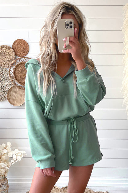 Blauwe Franse Terry Hoodie Romper