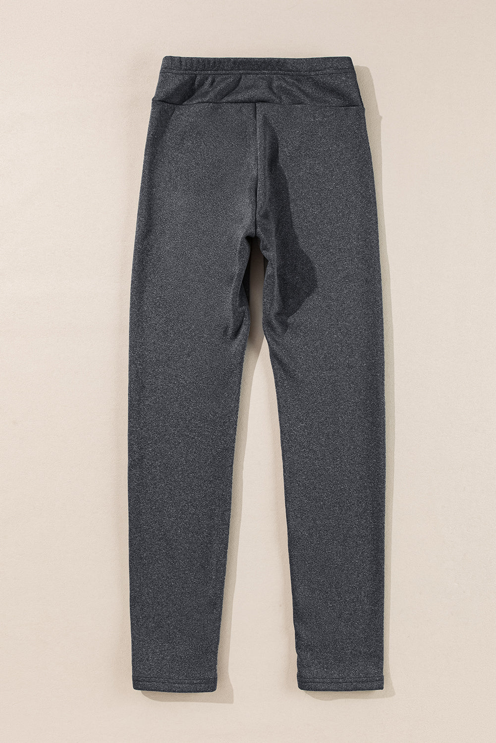 Dark Grey Fleece Lined Thermal Knit Ankle High Waist Leggings