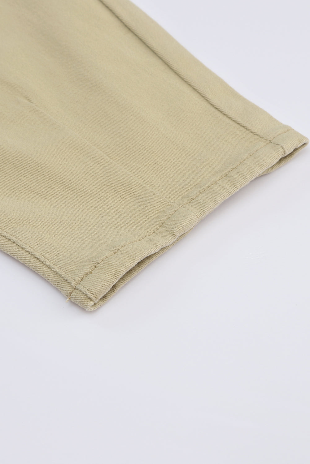 Khaki effen hoge taille casual broek