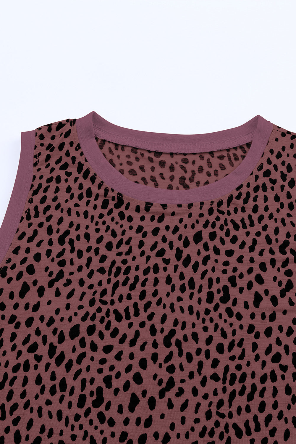 Tanktop met ronde hals en luipaardprint