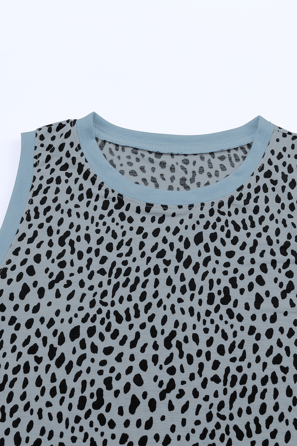 Tanktop met ronde hals en luipaardprint