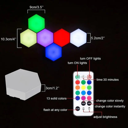 Zeshoekige LED-wandlampenset