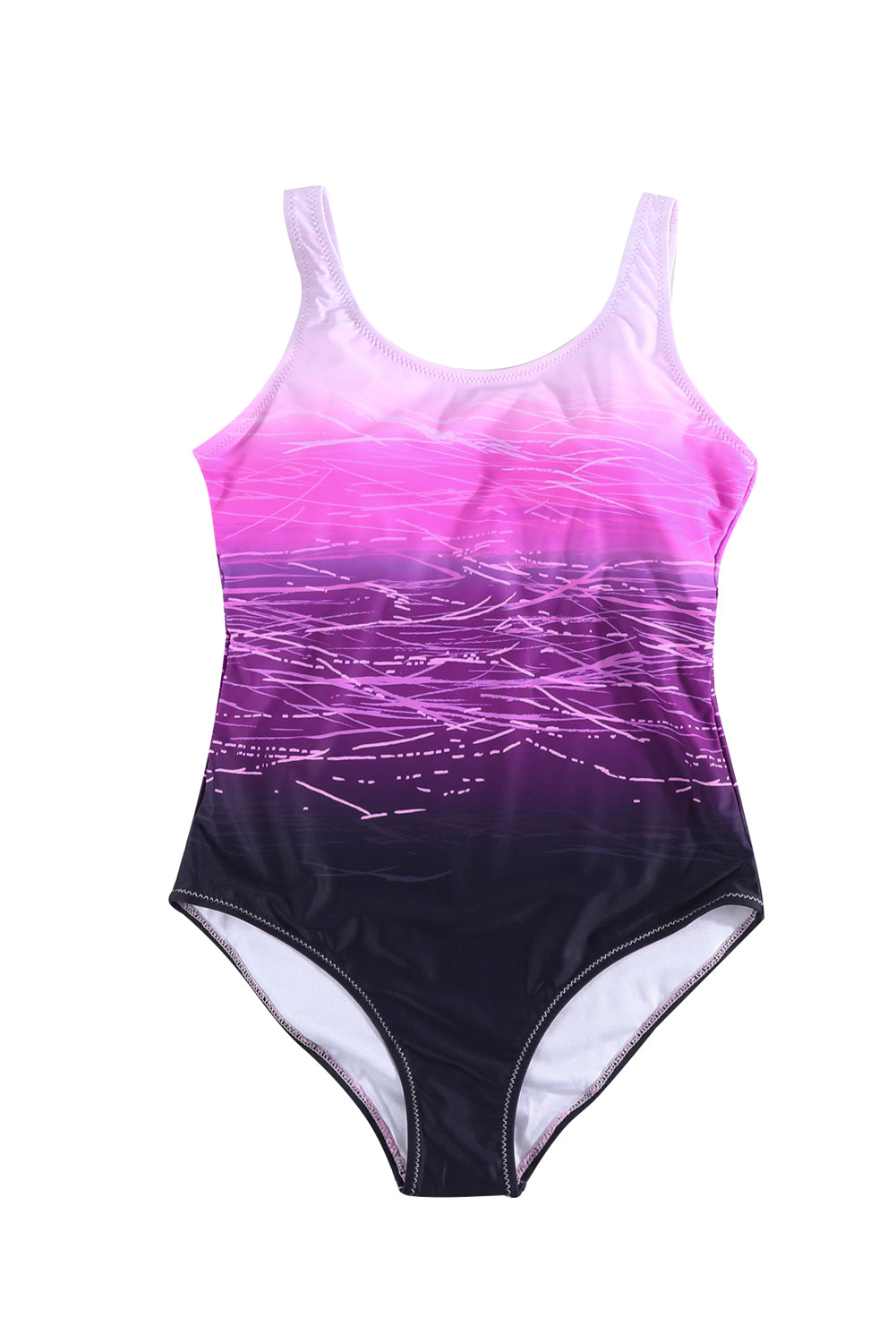 Zwarte Criss Cross Back Tie-Dye One Piece Badpak