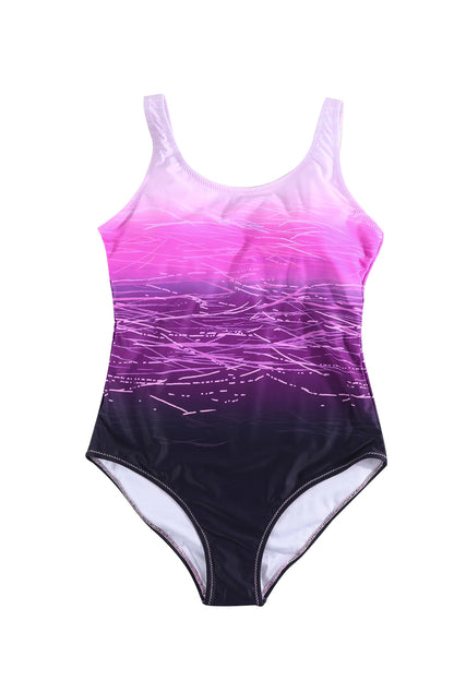 Zwarte Criss Cross Back Tie-Dye One Piece Badpak