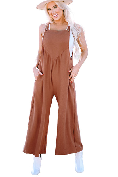 Zwarte jumpsuit met wijde pijpen en geknoopte bandjes