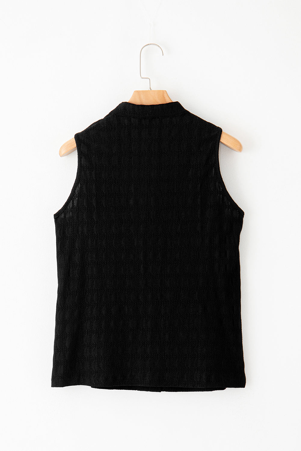 Zeegroene tanktop met getextureerde splithals