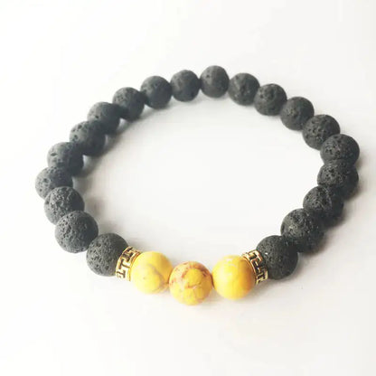 Lava Rock steen kralen armband charme