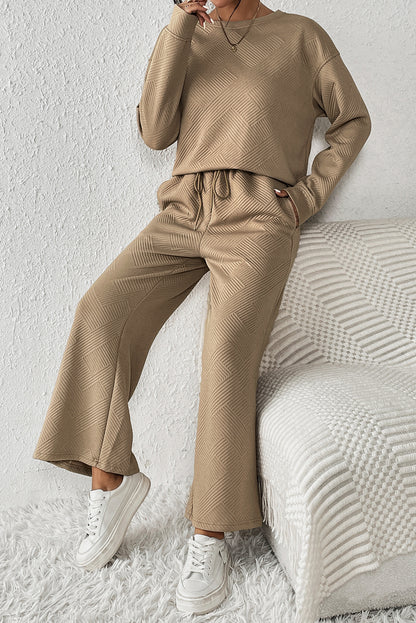 Rode Dahlia Ultra Losse Getextureerde 2-delige Slouchy Outfit