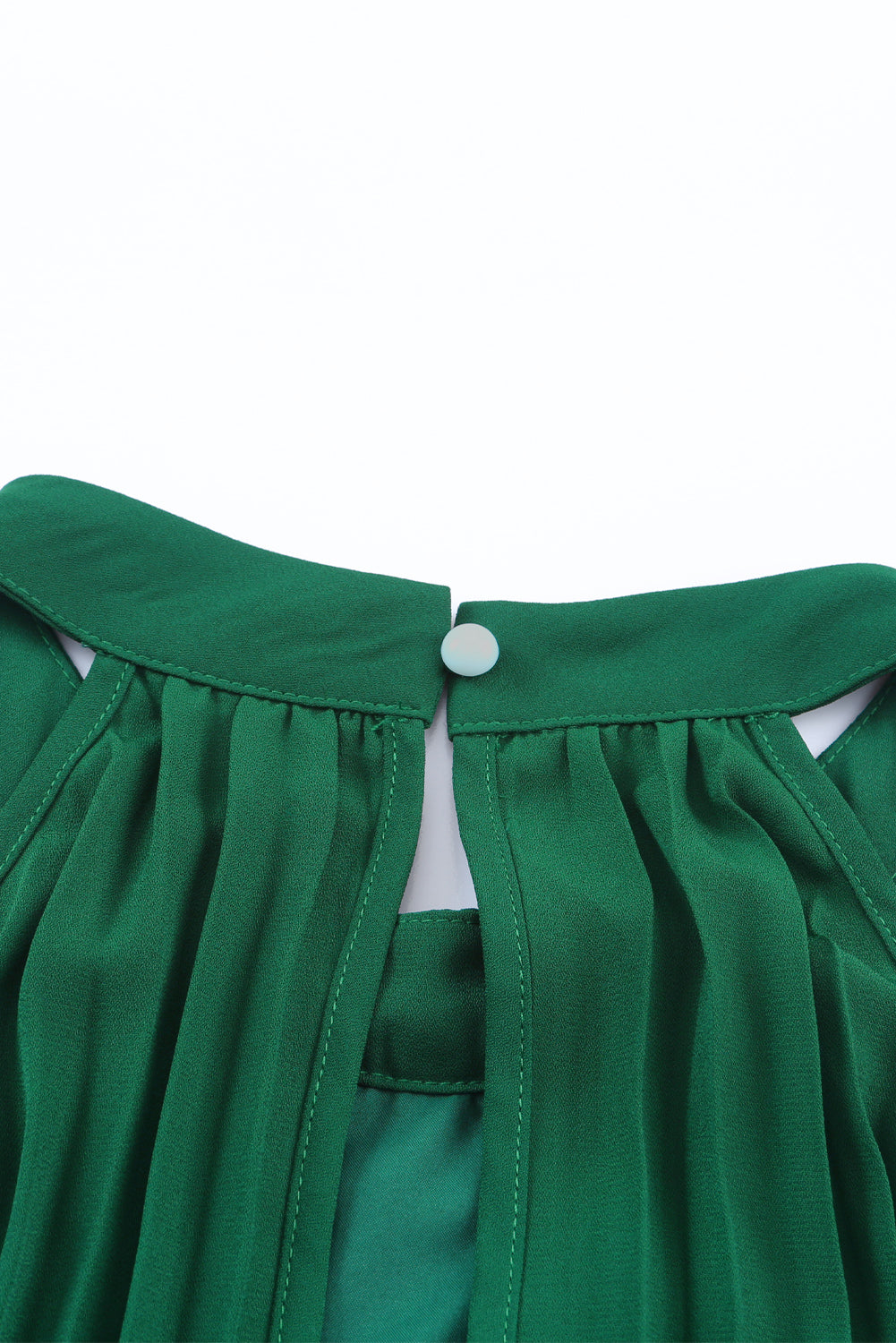 Groene halternek geplooide wijde jumpsuit met riem