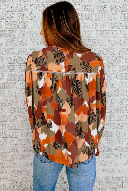 Blouse met lange mouwen en abstracte print