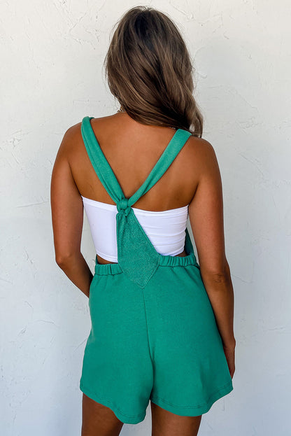 Mintgroene geknoopte bandjes French Terry Romper