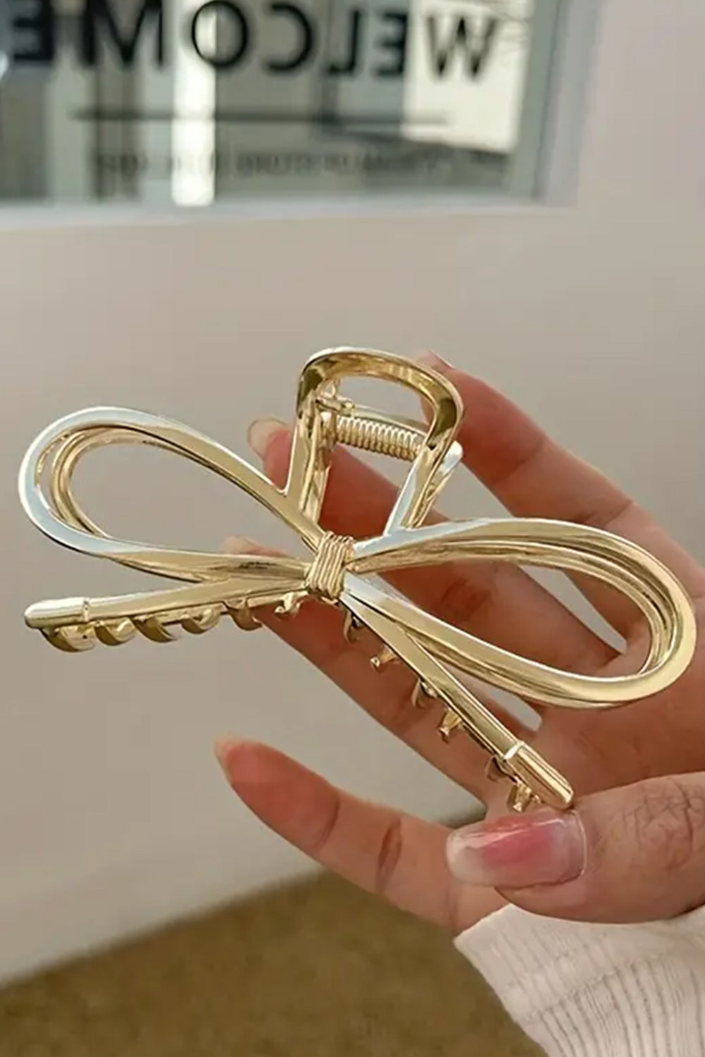 Gold Bowknot Shape Claw Clip