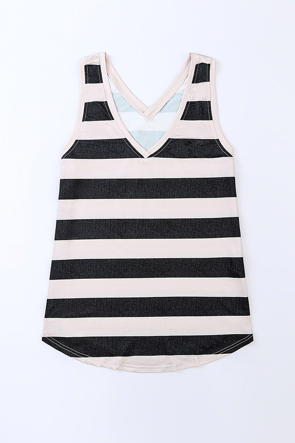 Gestreepte tanktop met V-hals