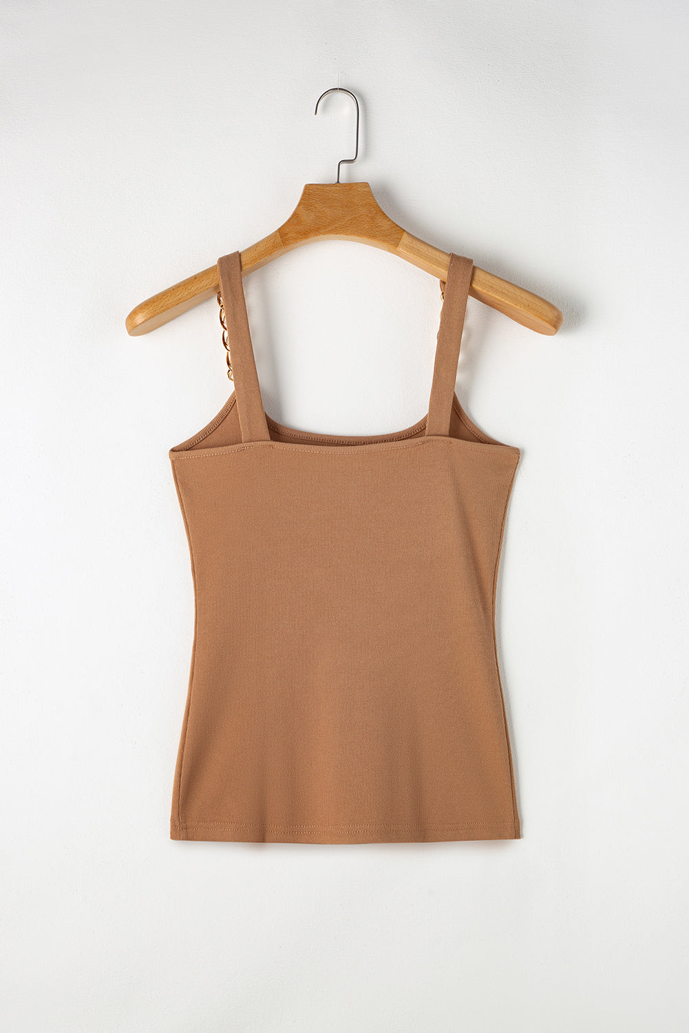 Bruin gouden kettingbandjes Ribgebreide tanktop