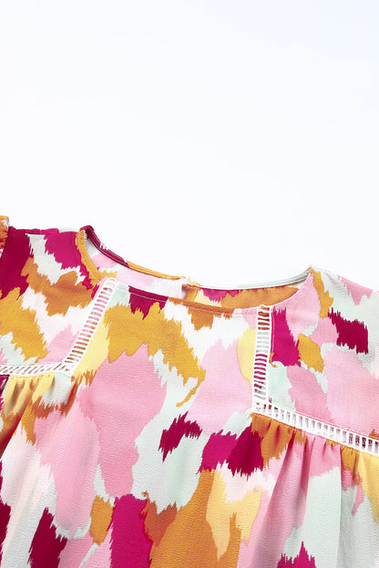 Blouse met lange mouwen en abstracte print