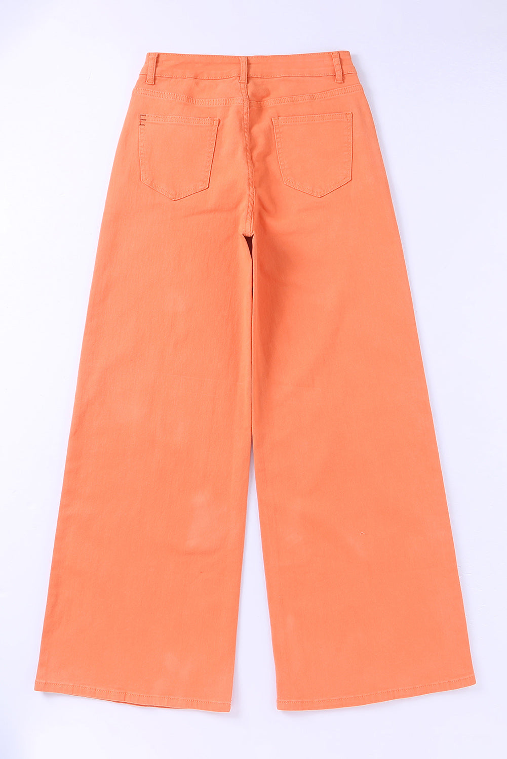 Oranje Acid Wash High Waist Wijde Pijpen Jeans