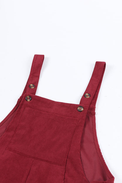 Zwarte effen corduroy overall met wijde pijpen