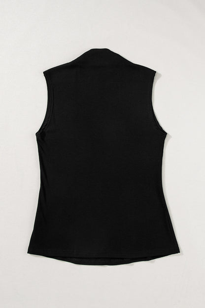 Zwarte effen tanktop met nephals