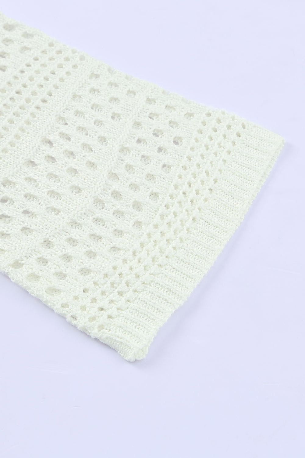 Witte Hollow Out Crochet V-hals Pullover Trui