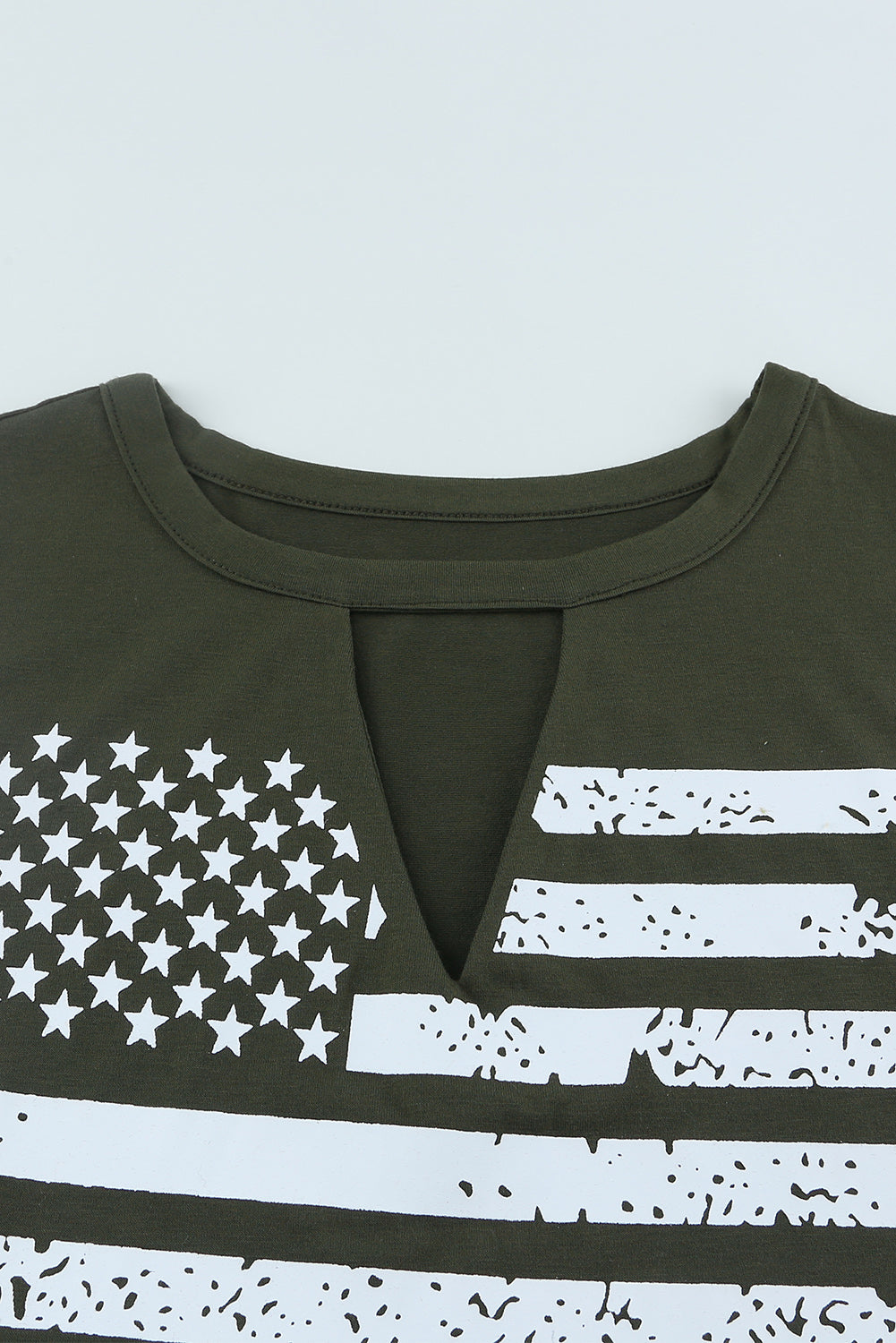 Groene uitgesneden tanktop met Amerikaanse vlagprint