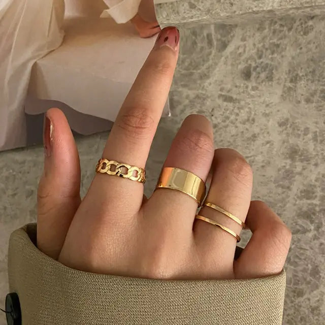 Fashion Boho Crystal Joint Ring Set