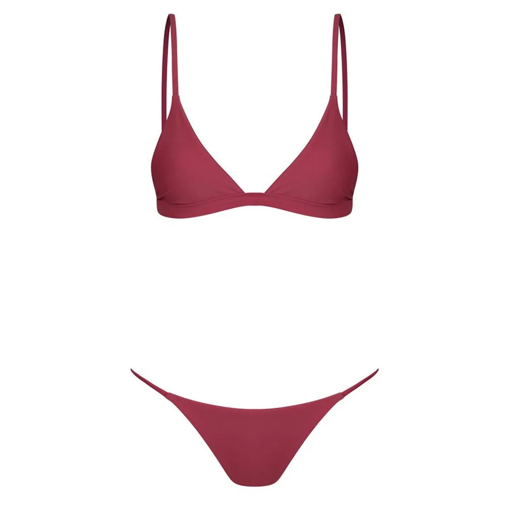 Bandeau-bandage bikiniset voor dames: push-up Braziliaanse badkleding