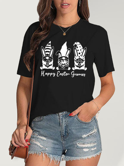 Dames T-shirt met korte mouwen en grafische print voor Pasen 