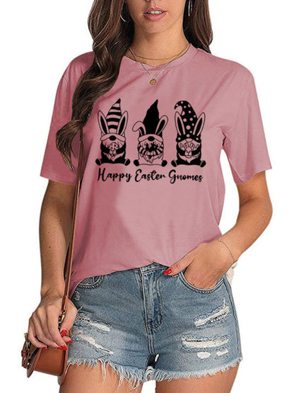 Dames T-shirt met korte mouwen en grafische print voor Pasen 