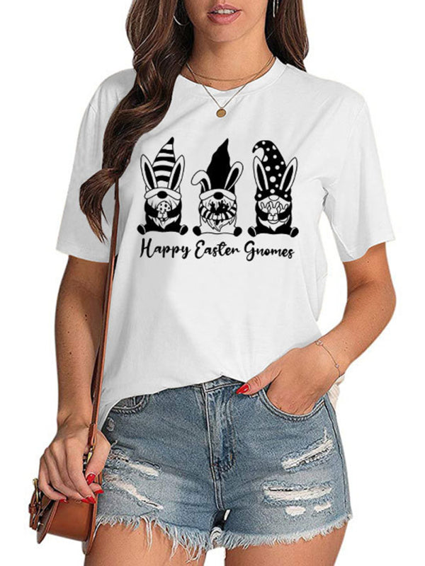 Dames T-shirt met korte mouwen en grafische print voor Pasen 