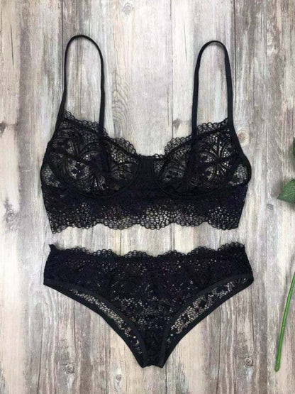 Nieuwe kanten sexy lingerieset effen kleur wimperkantenset 