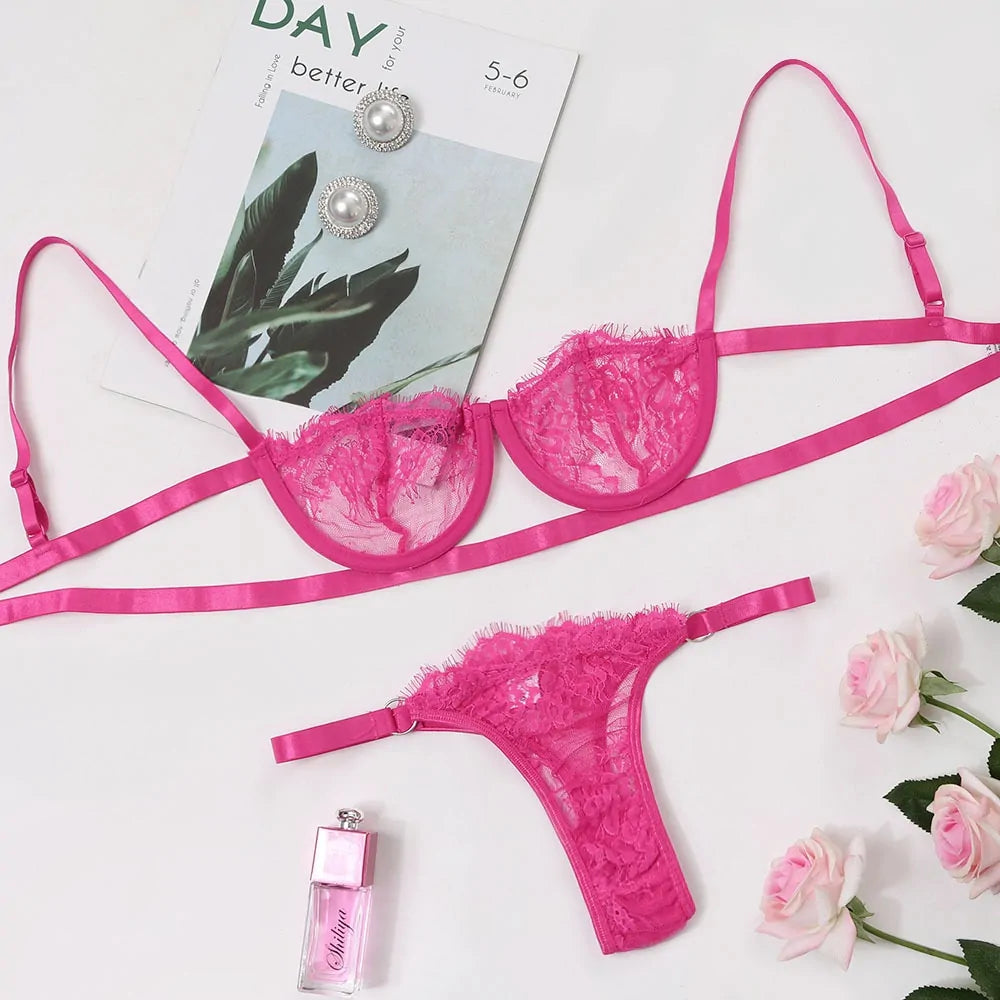 Sexy transparante lingerieset